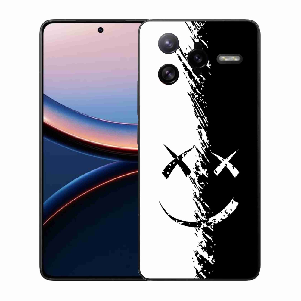 Gélový kryt mmCase na Xiaomi Poco F7 Ultra - čiernobiely smajlík