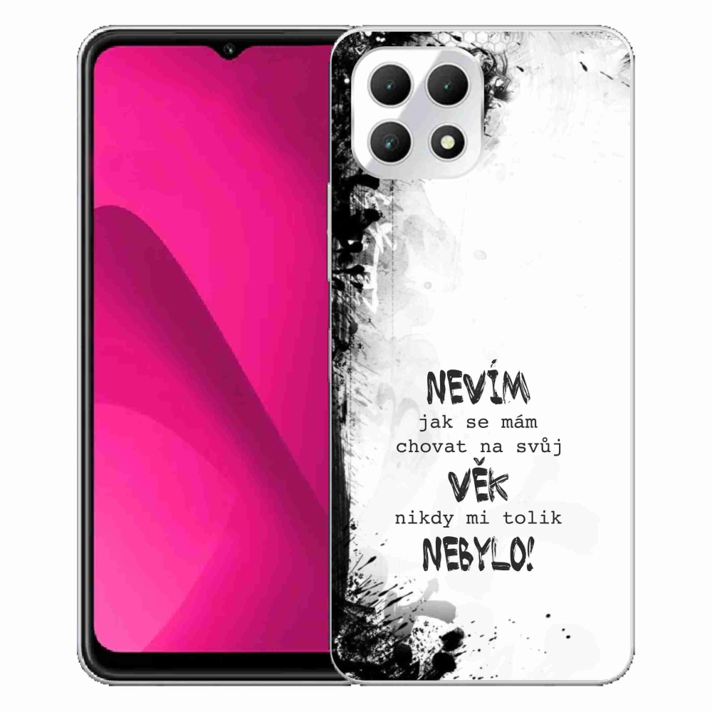 Gélový kryt mmCase na T-Mobile T Phone 2 - vtipný text 14 biele pozadie
