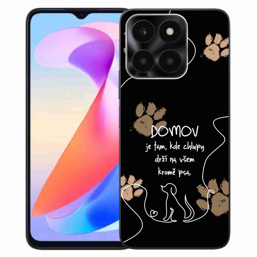 Gélový kryt mmCase na Honor X6a - psí motív čierne pozadie