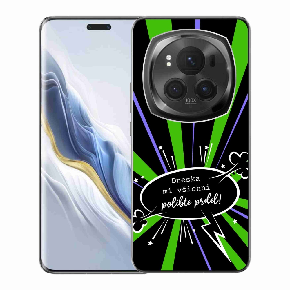 Gélový kryt mmCase na Honor Magic 6 Pro 5G - vtipný text 15 čierne pozadie
