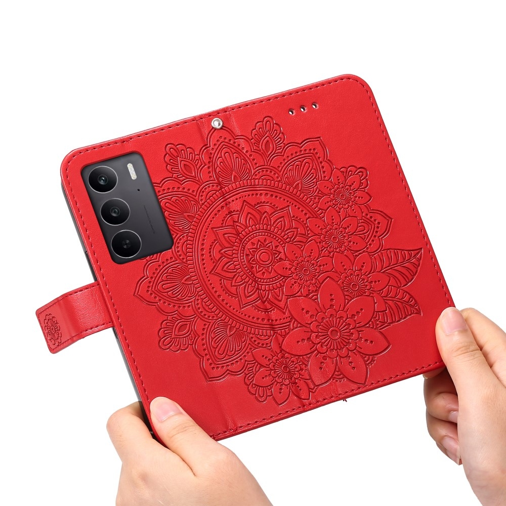 Mandala knižkové púzdro na Realme C75 - červené