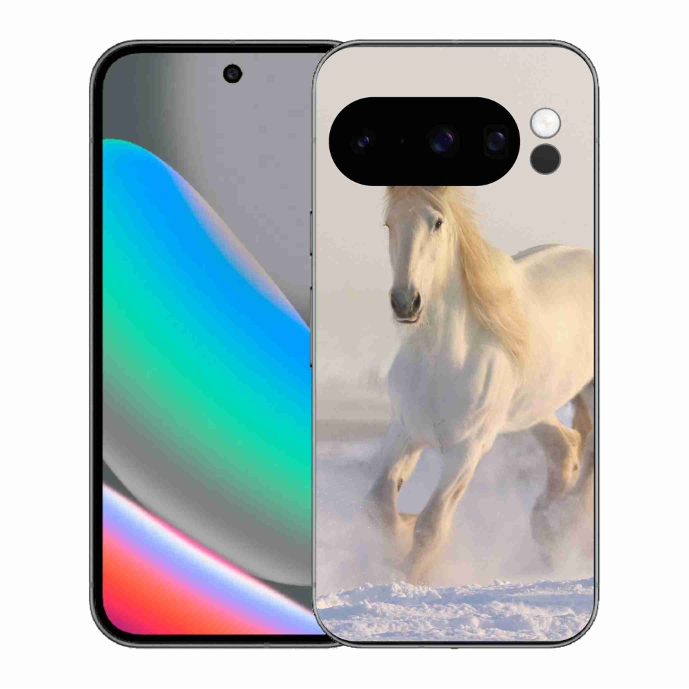 Gélový kryt mmCase na Google Pixel 10 Pro - kôň v snehu