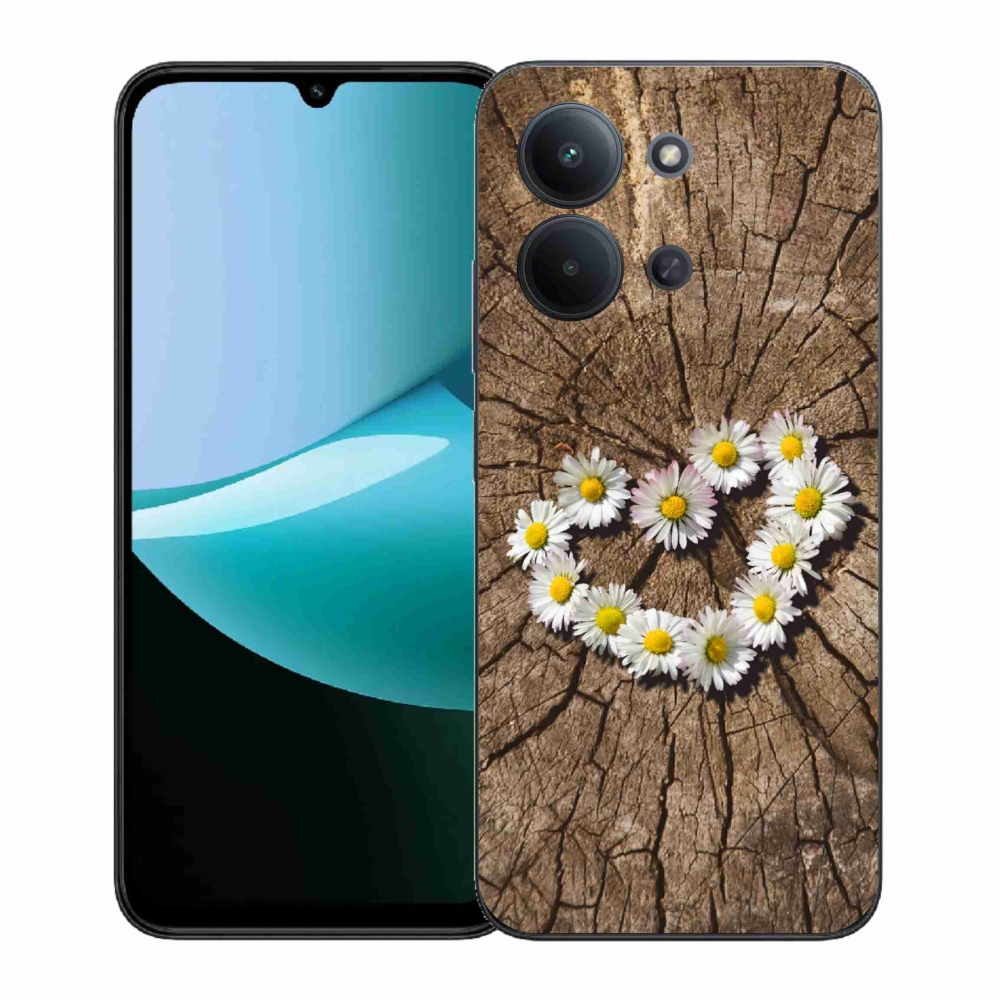 Gélový kryt mmCase na Xiaomi Redmi 15C 4G (171mm)/Poco C85 4G (171mm) - srdce z margaréty