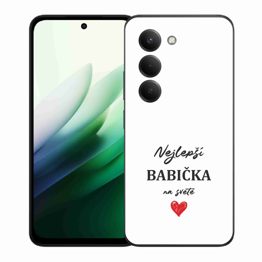 Gélový kryt mmCase na Xiaomi Redmi 15 5G (169mm) - najlepšia babička 1 biele pozadie