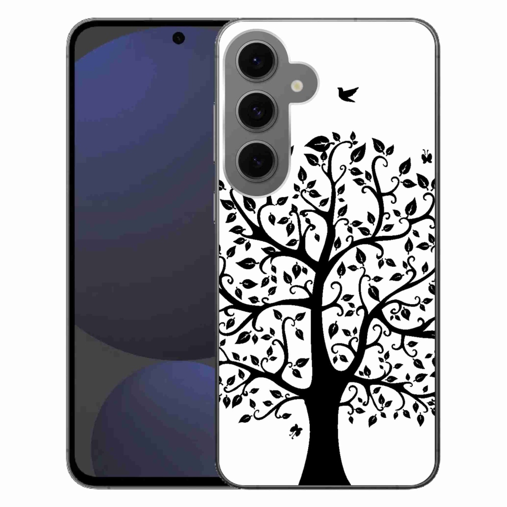 Gélový kryt mmCase na Samsung Galaxy S24 FE - čiernobiely strom