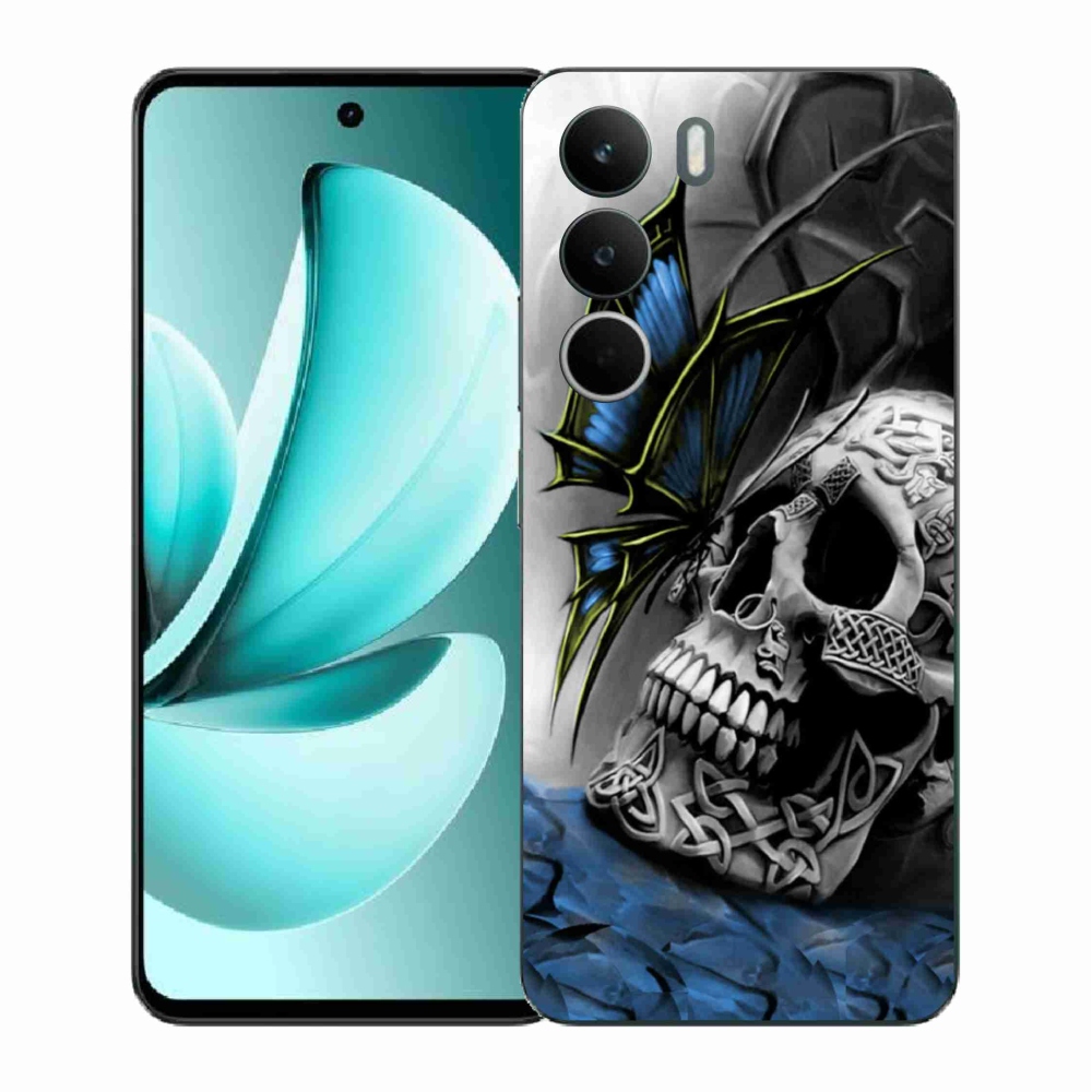 Gélový kryt mmCase na Realme C71 - motýľ a lebka