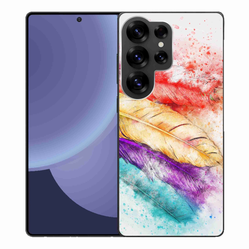 Gélový kryt mmCase na Samsung Galaxy S25 Ultra - farebné perie