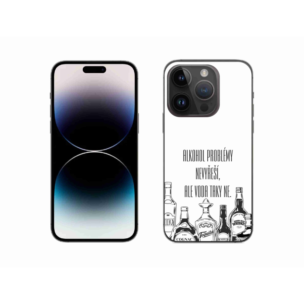 Gélový kryt mmCase na iPhone 14 Pro 6.1 - vtipný text biele pozadie