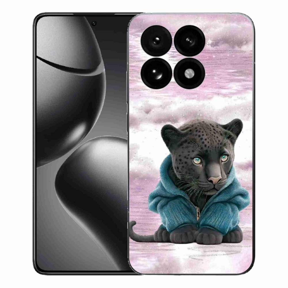 Gélový kryt mmCase na Xiaomi 15T - čierny panter vo svetri