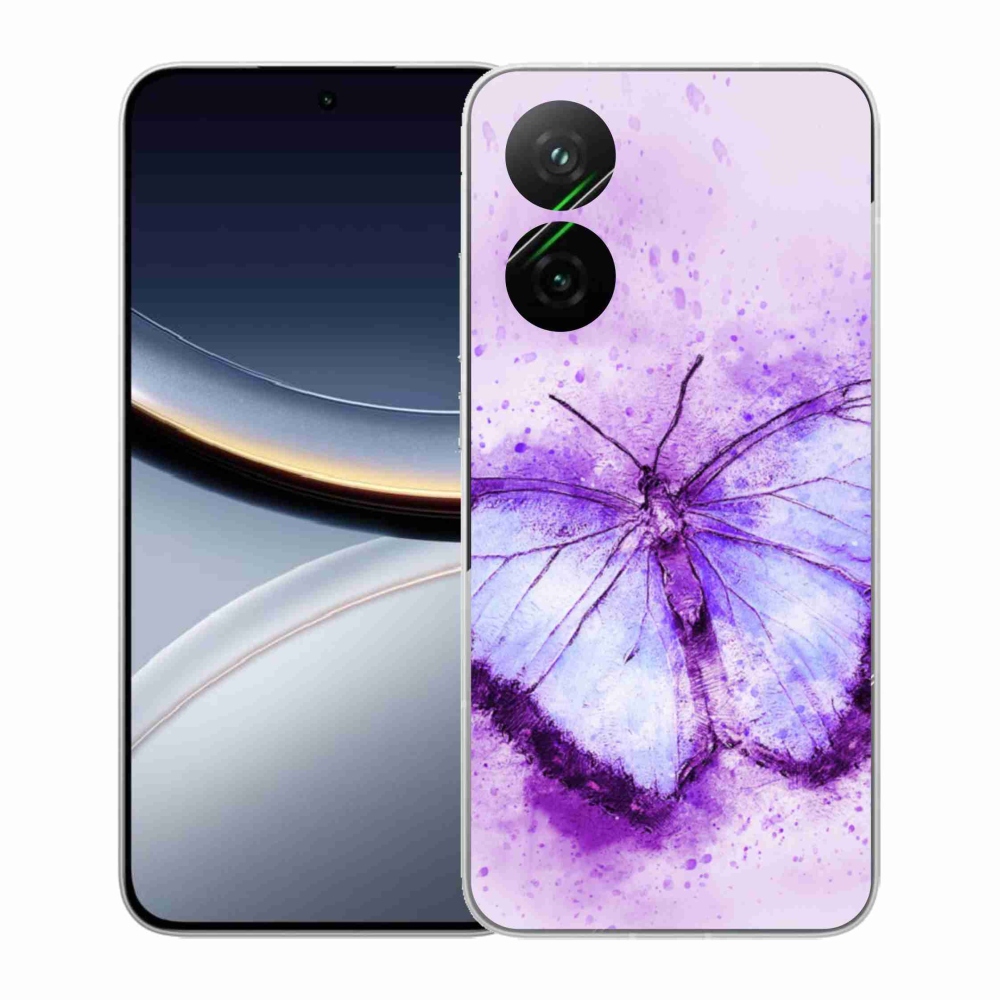 Gélový kryt mmCase na Xiaomi Poco F7 5G - fialový motýľ