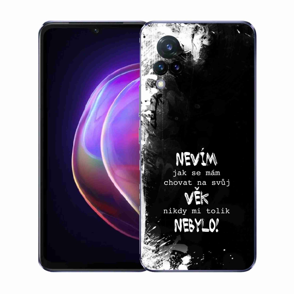 Gélový kryt mmCase na Vivo V21 4G/5G - vtipný text 14 čierne pozadie