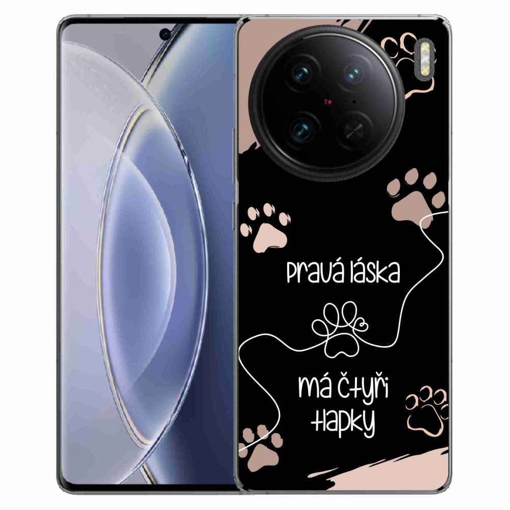 Gélový kryt mmCase na Vivo X90 Pro - psí motív 1 čierne pozadie