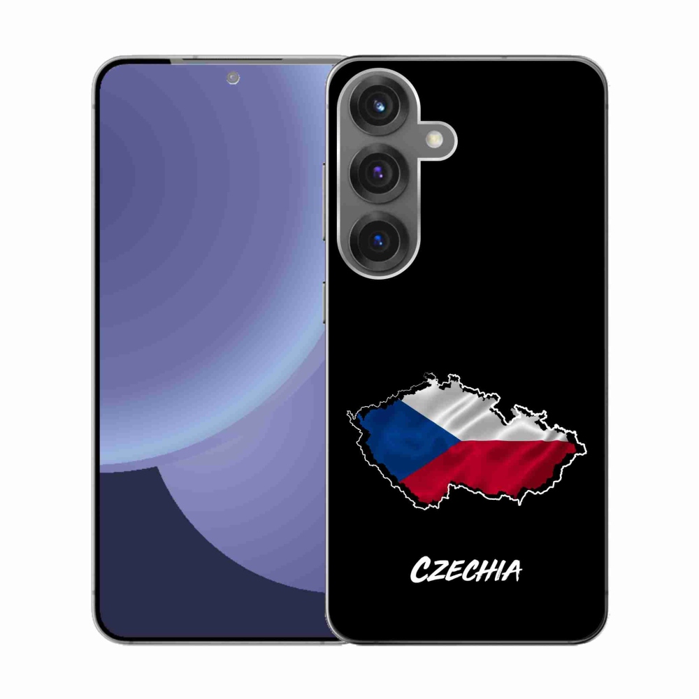 Gélový kryt mmCase na Samsung Galaxy S25 - Czechia čierne pozadie