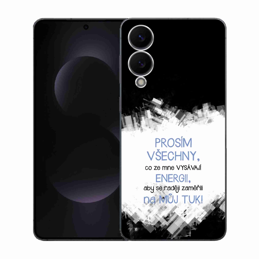 Gélový kryt mmCase na Samsung Galaxy S25 Edge - vtipný text 1 modrý