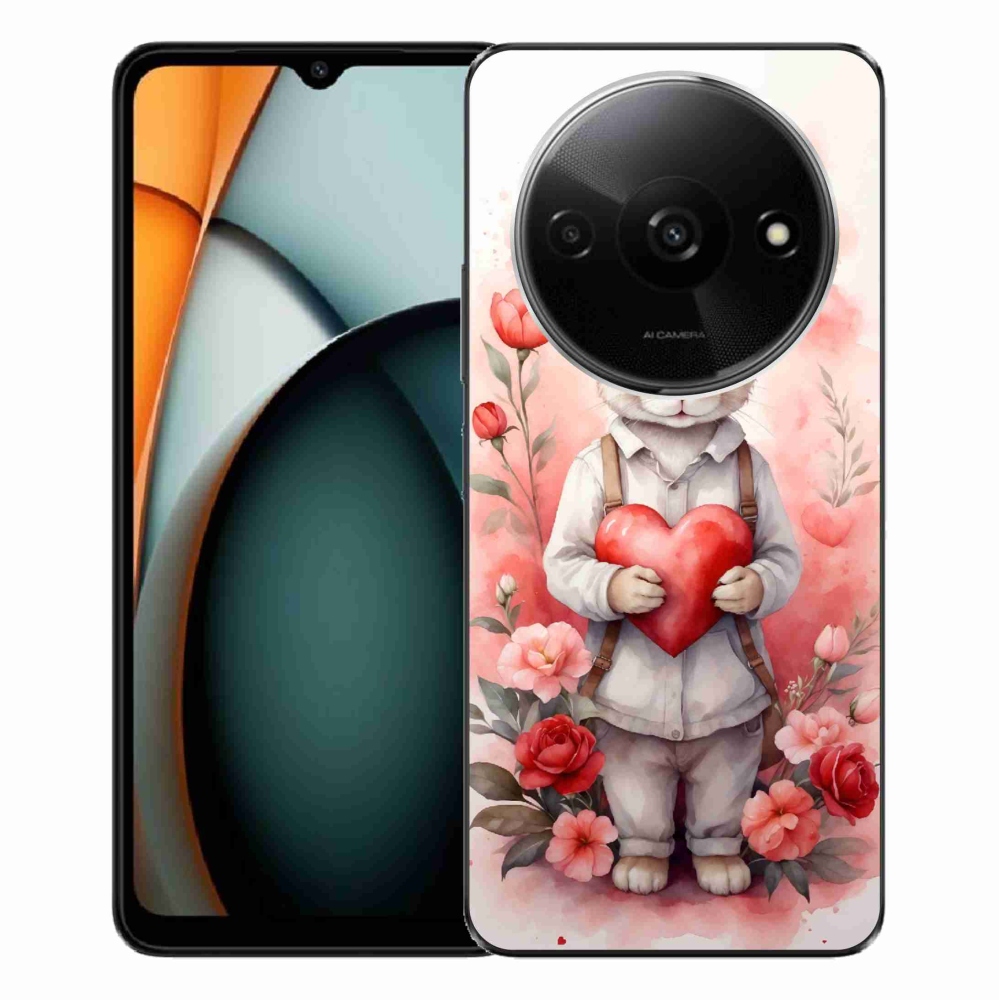 Gélový kryt mmCase na Xiaomi Redmi A3 - zajac so srdiečkom