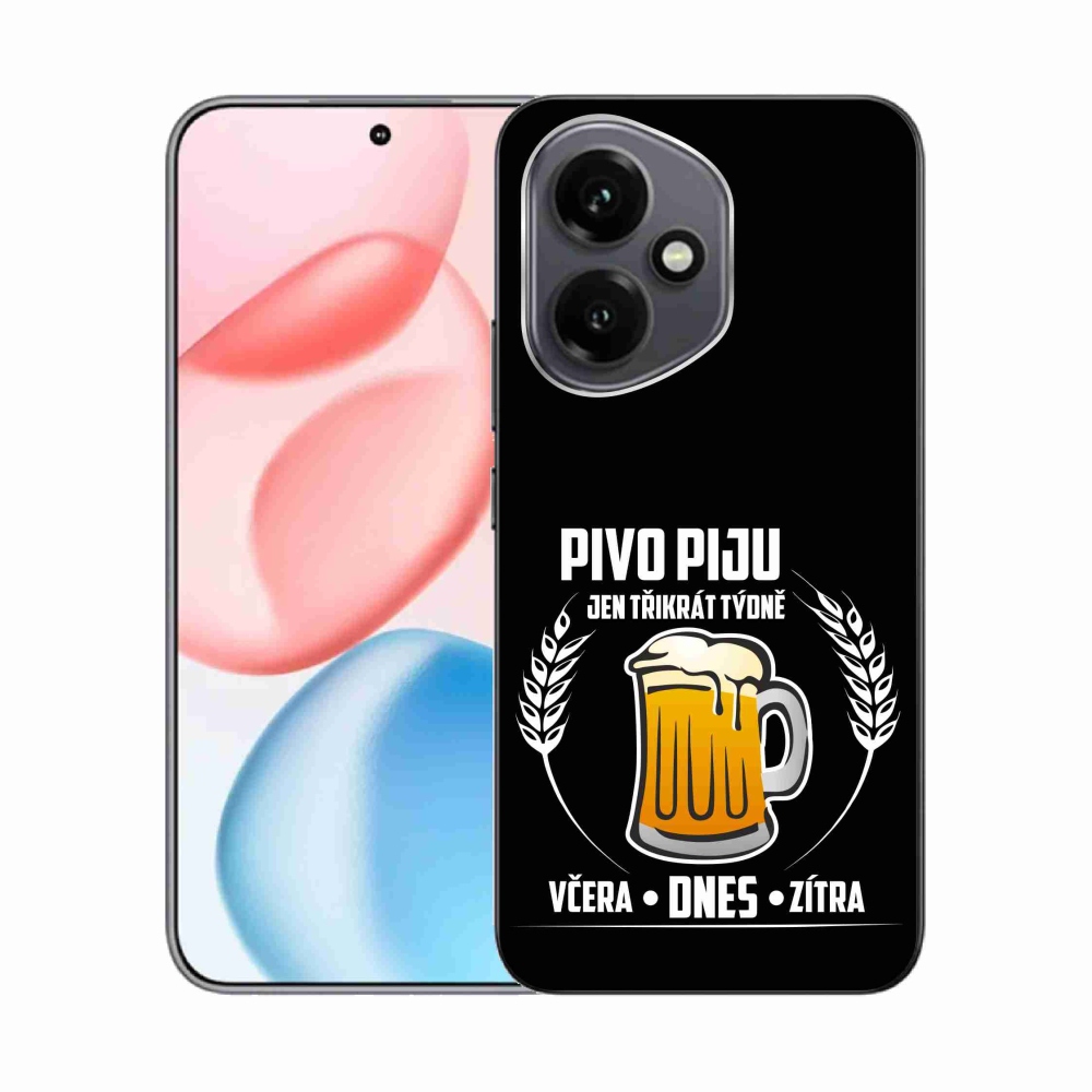Gélový kryt mmCase na Honor 400 - pivný motív čierne pozadie