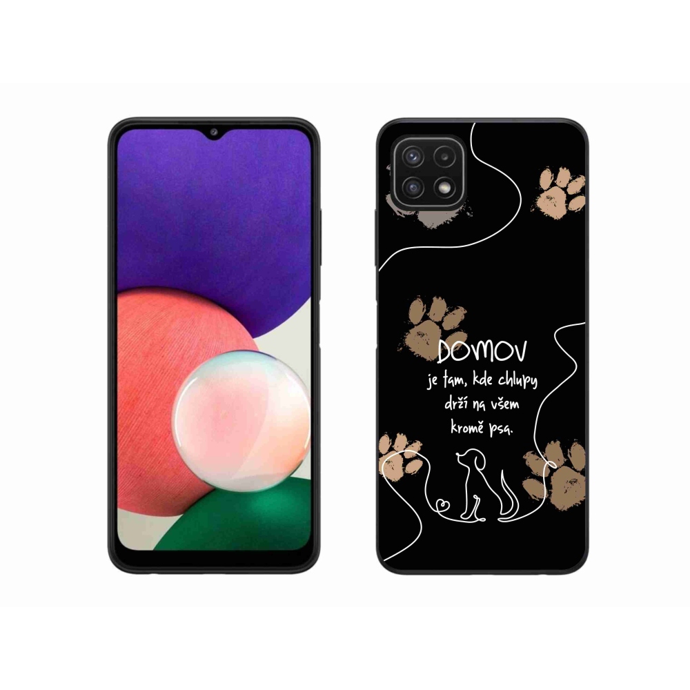 Gélový kryt mmCase na Samsung Galaxy A22 5G - psí motív čierne pozadie