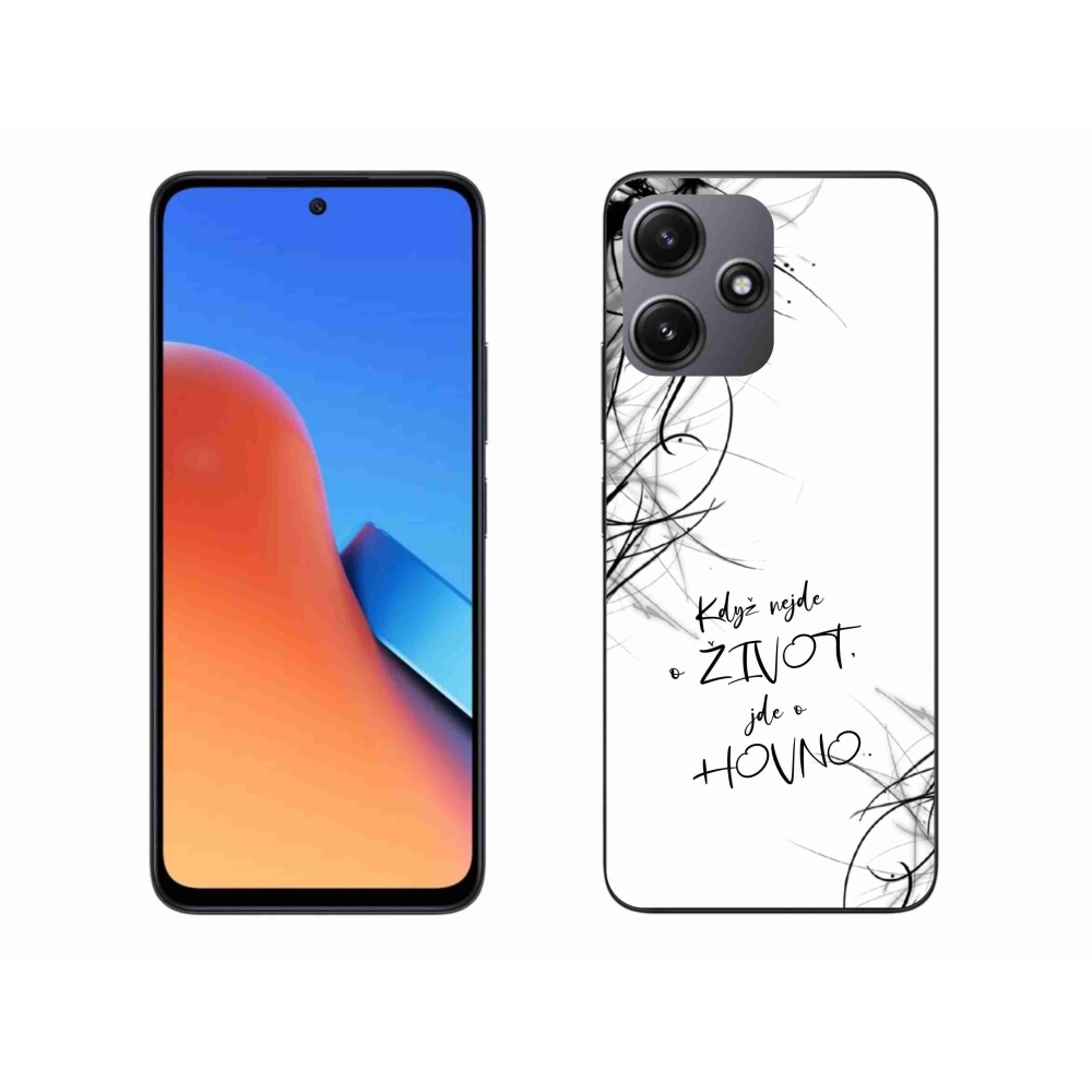 Gélový kryt mmCase na Xiaomi Redmi 12 5G - vtipný text 16 biele pozadie