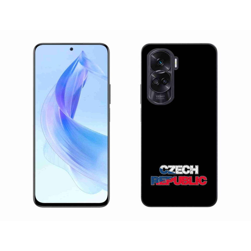 Gélový kryt mmCase na Honor 90 Lite - Czech Republic čierne pozadie