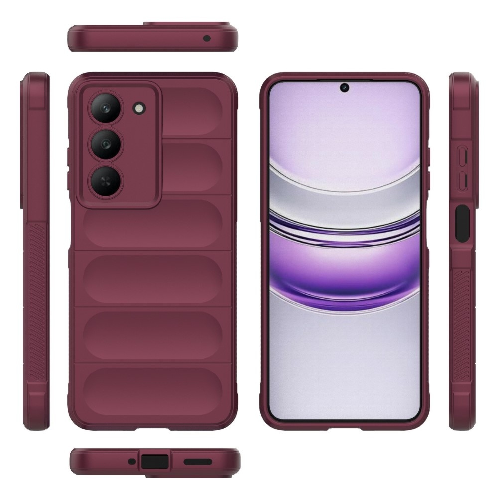Rugg odolný gélový obal na Realme 14x 5G - vínový