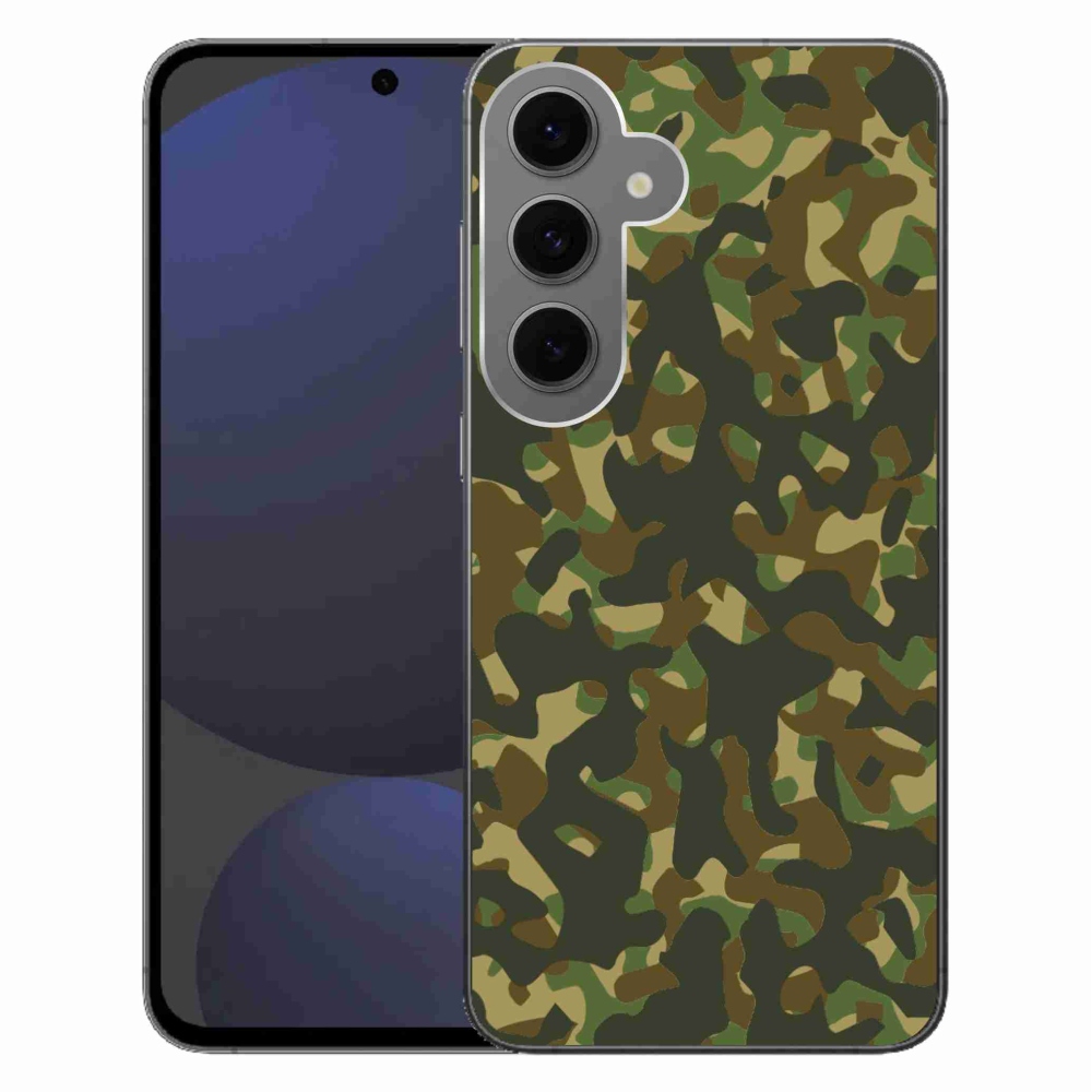 Gélový kryt mmCase na Samsung Galaxy S24 FE - maskáčový vzor 1
