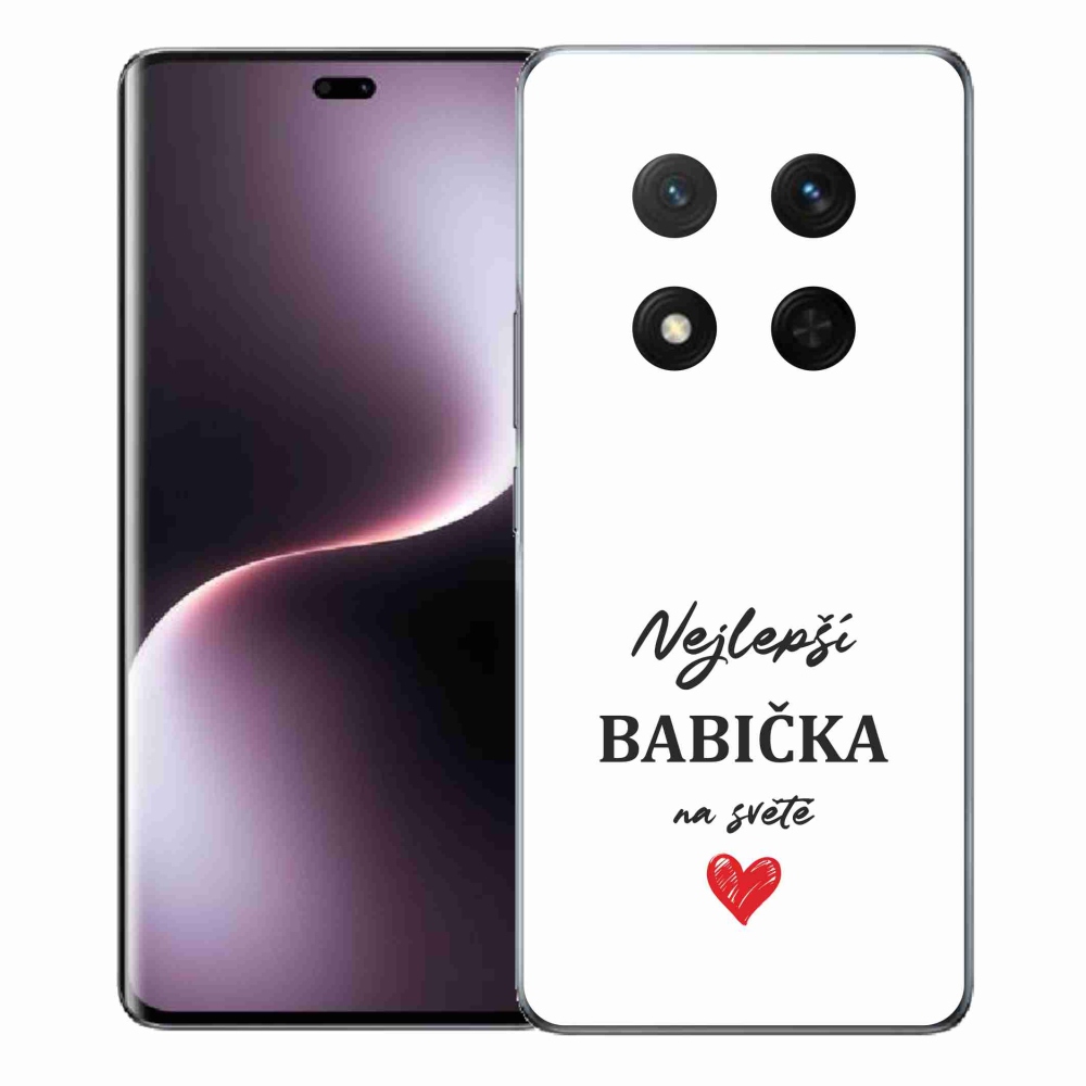 Gélový kryt mmCase na Honor Magic 7 Lite 5G - najlepšia babička 1 biele pozadie