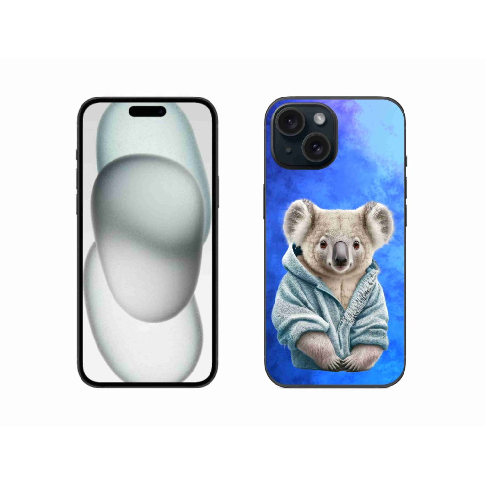 Gélový kryt mmCase na iPhone 15 - koala vo svetri