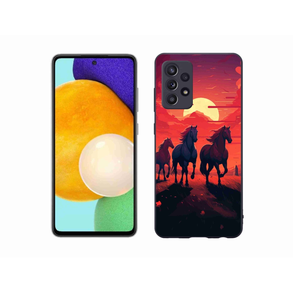 Gélový kryt mmCase na Samsung Galaxy A52s 5G - kone a západ slnka