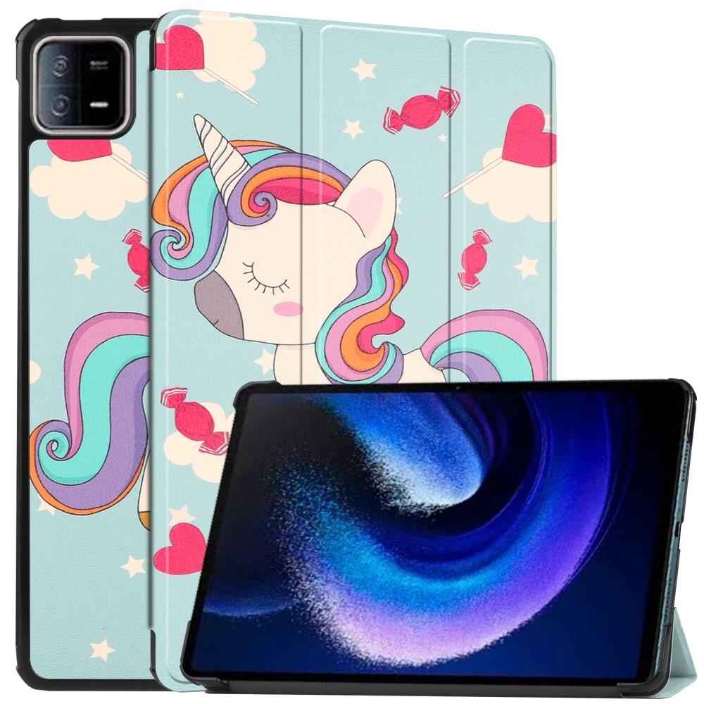 Print chytré zatváracie puzdro na Xiaomi Pad 6 - jednorožec