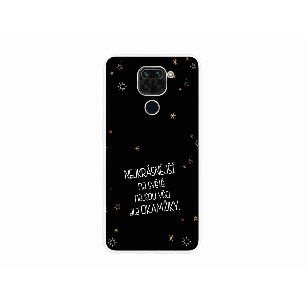 Gélový kryt mmCase na Xiaomi Redmi Note 9 - citát 4 čierne pozadie