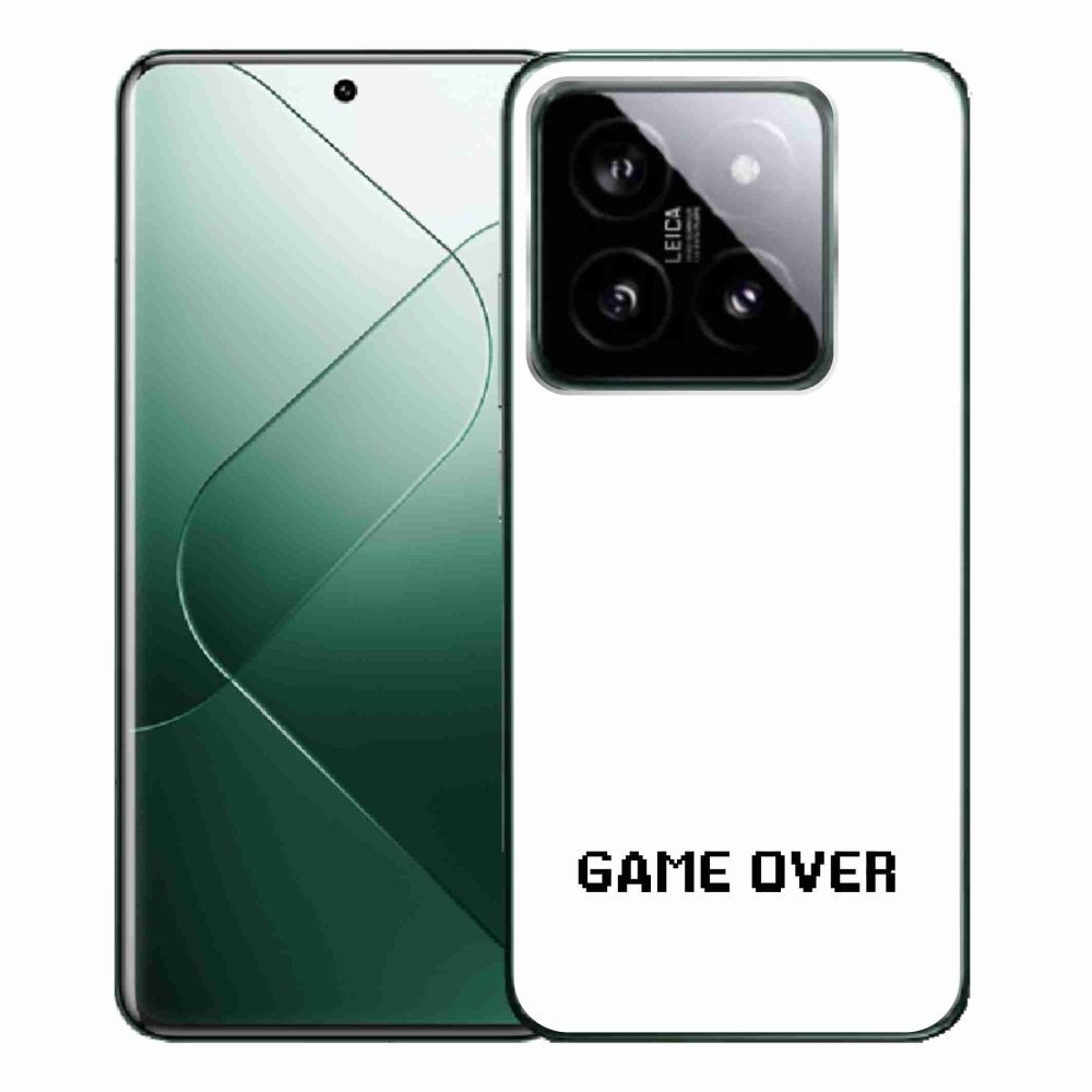 Gélový kryt mmCase na Xiaomi 14 Pro - game over biele pozadie