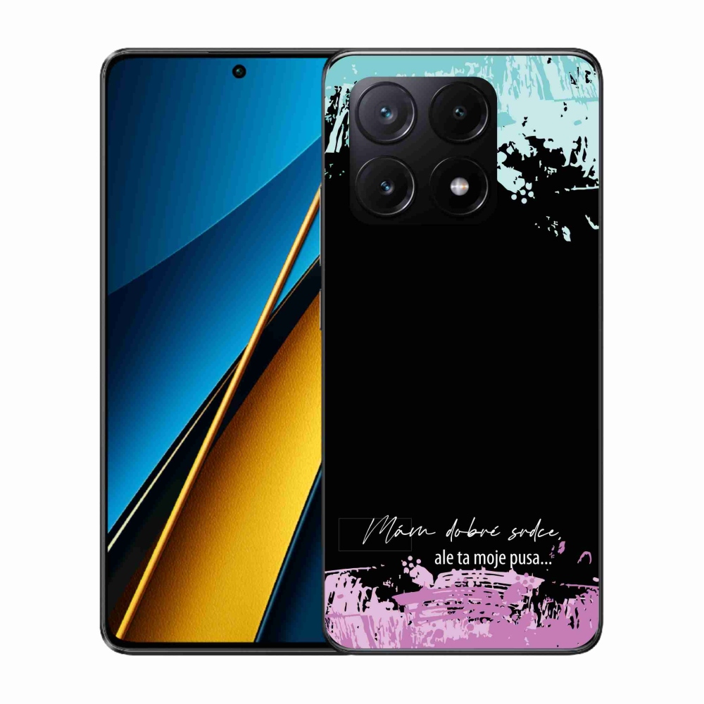 Gélový kryt mmCase na Xiaomi Poco X6 Pro 5G - vtipný text 3 čierne pozadie