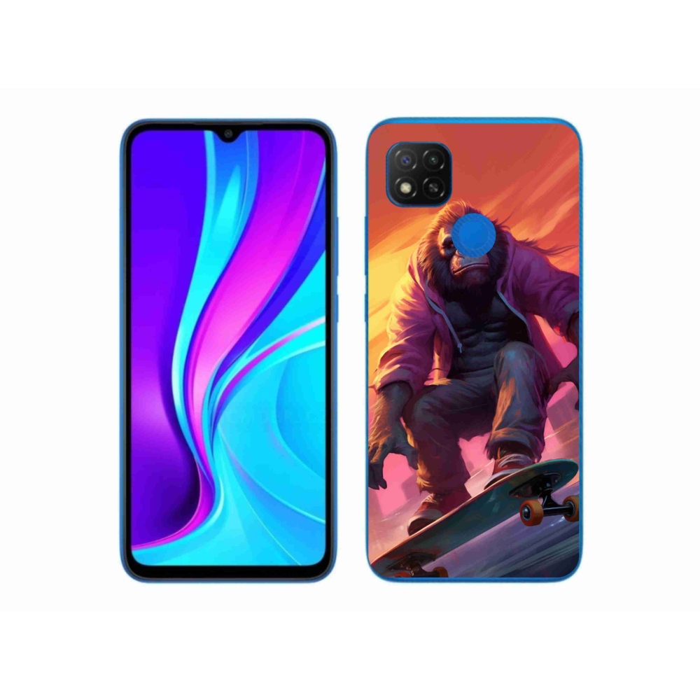 Gelový kryt mmCase na Xiaomi Redmi 9C - gorila na skateboardu