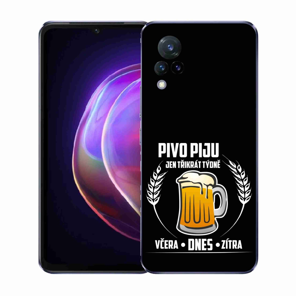 Gélový kryt mmCase na Vivo V21 4G/5G - pivný motív čierne pozadie