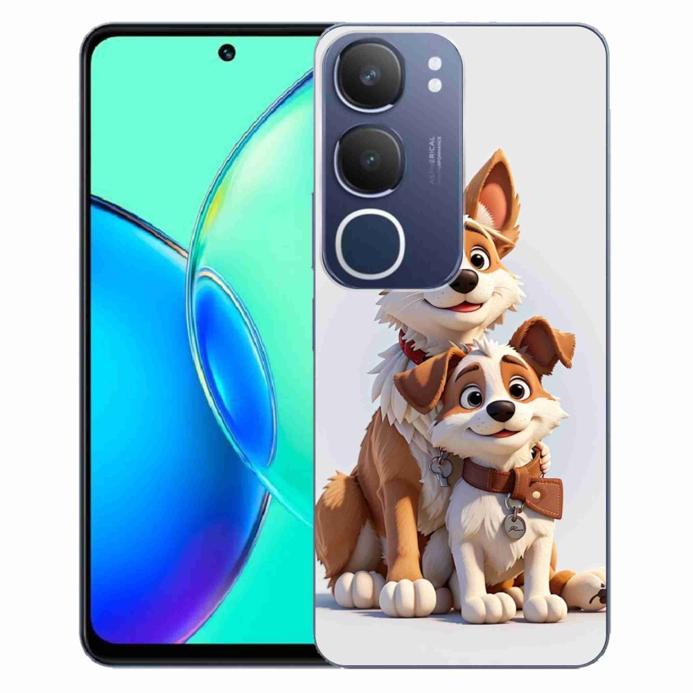 Gélový kryt mmCase na Vivo Y19s - kreslenie psy