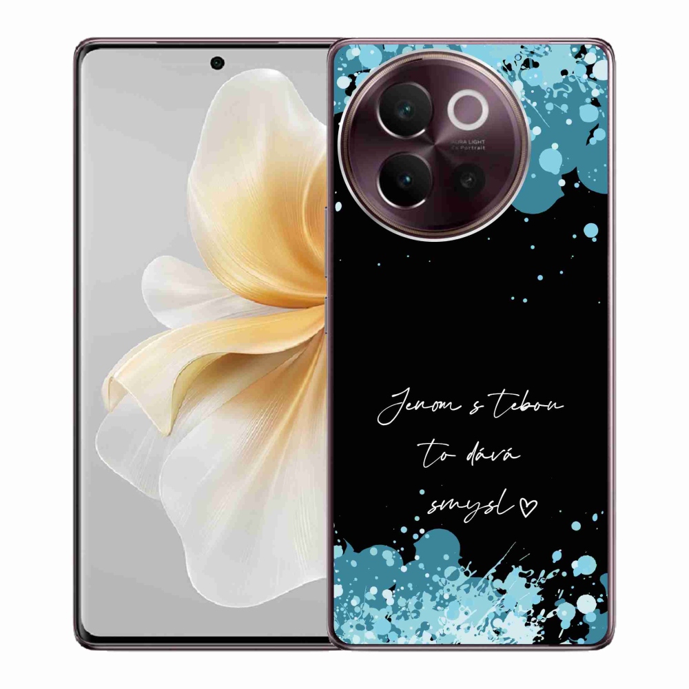 Gélový kryt mmCase na Vivo V40 Lite 5G - zamilovaný text čierne pozadie