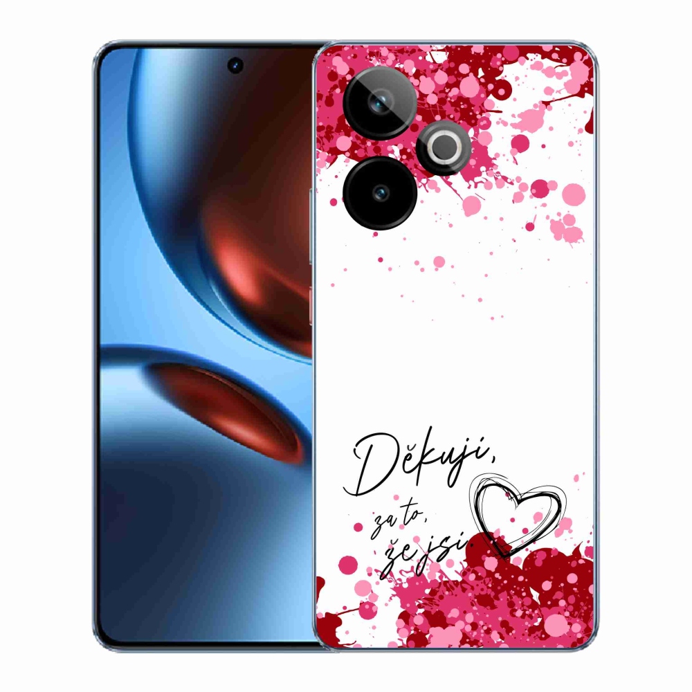 Gélový kryt mmCase na Realme GT 7 5G/GT 7T 5G - zamilovaný text 2 biele pozadie