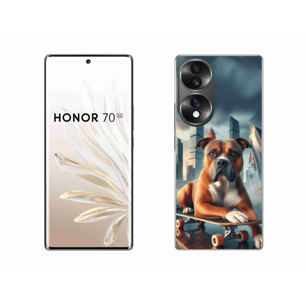 Gélový kryt mmCase na Honor 70 - pes na skateboarde