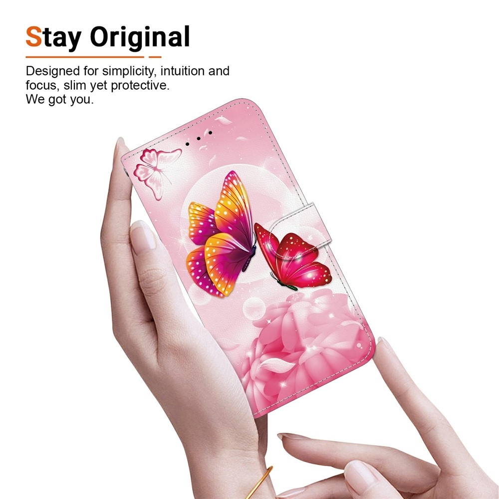 Versatile knižkové puzdro na Xiaomi Redmi 15 4G (171mm) - ružové motýle