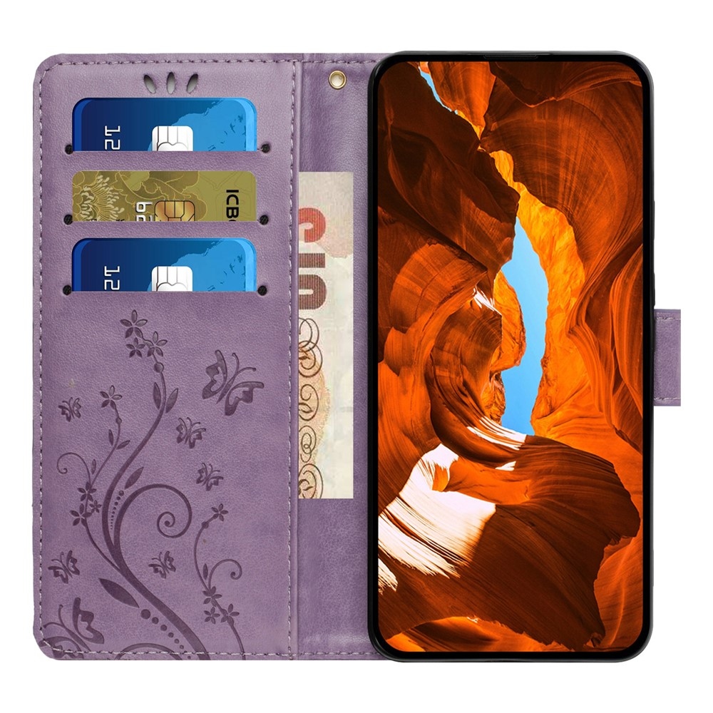 Flowers knižkové puzdro na iPhone 17 - svetlofialové