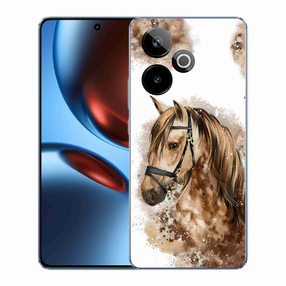 Gélový kryt mmCase na Realme GT 7 5G/GT 7T 5G - hnedý kreslený kôň