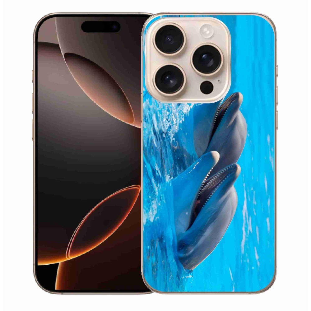 Gélový kryt mmCase na iPhone 16 Pro Max - delfíny