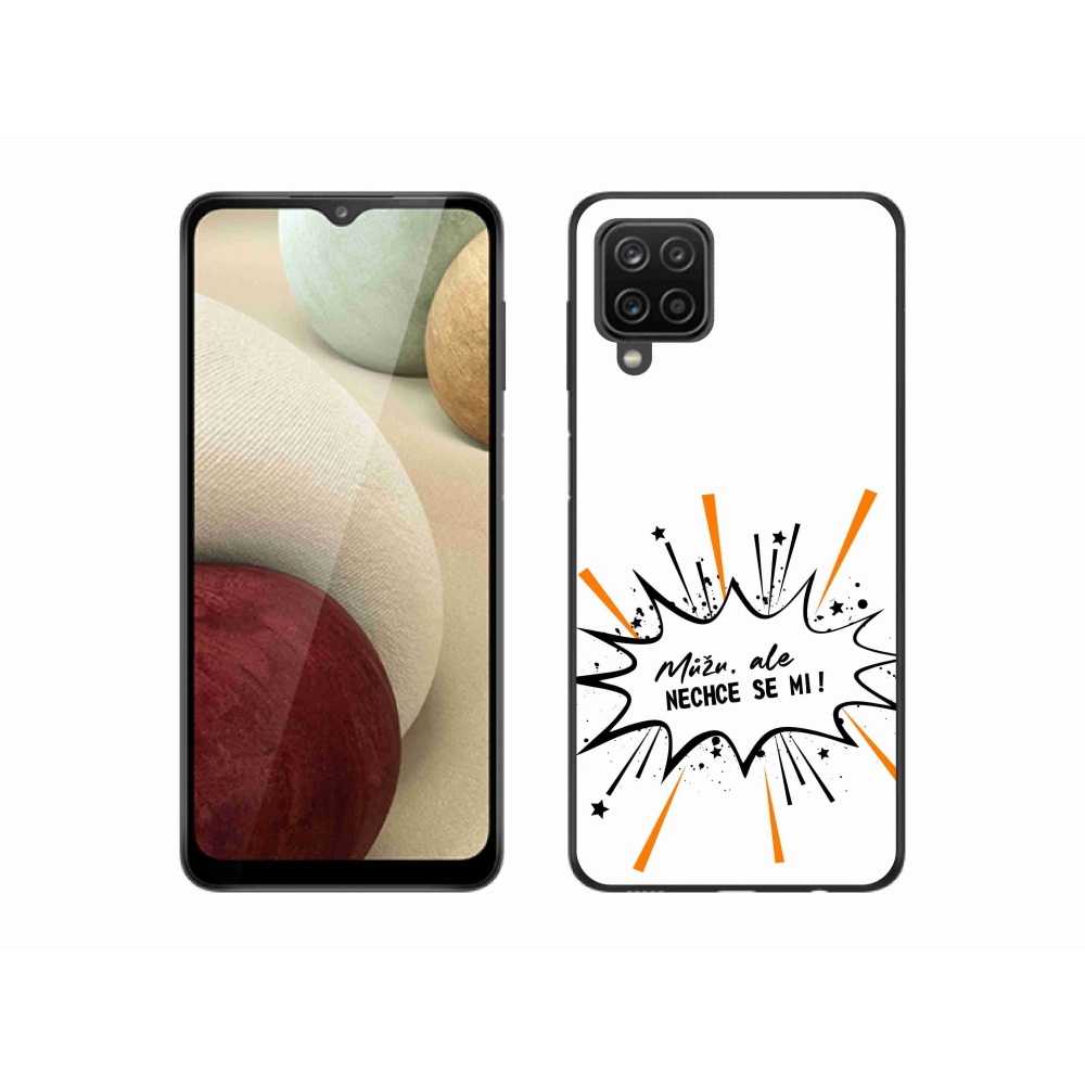 Gélový kryt mmCase na Samsung Galaxy A12 - vtipný text 11 biele pozadie