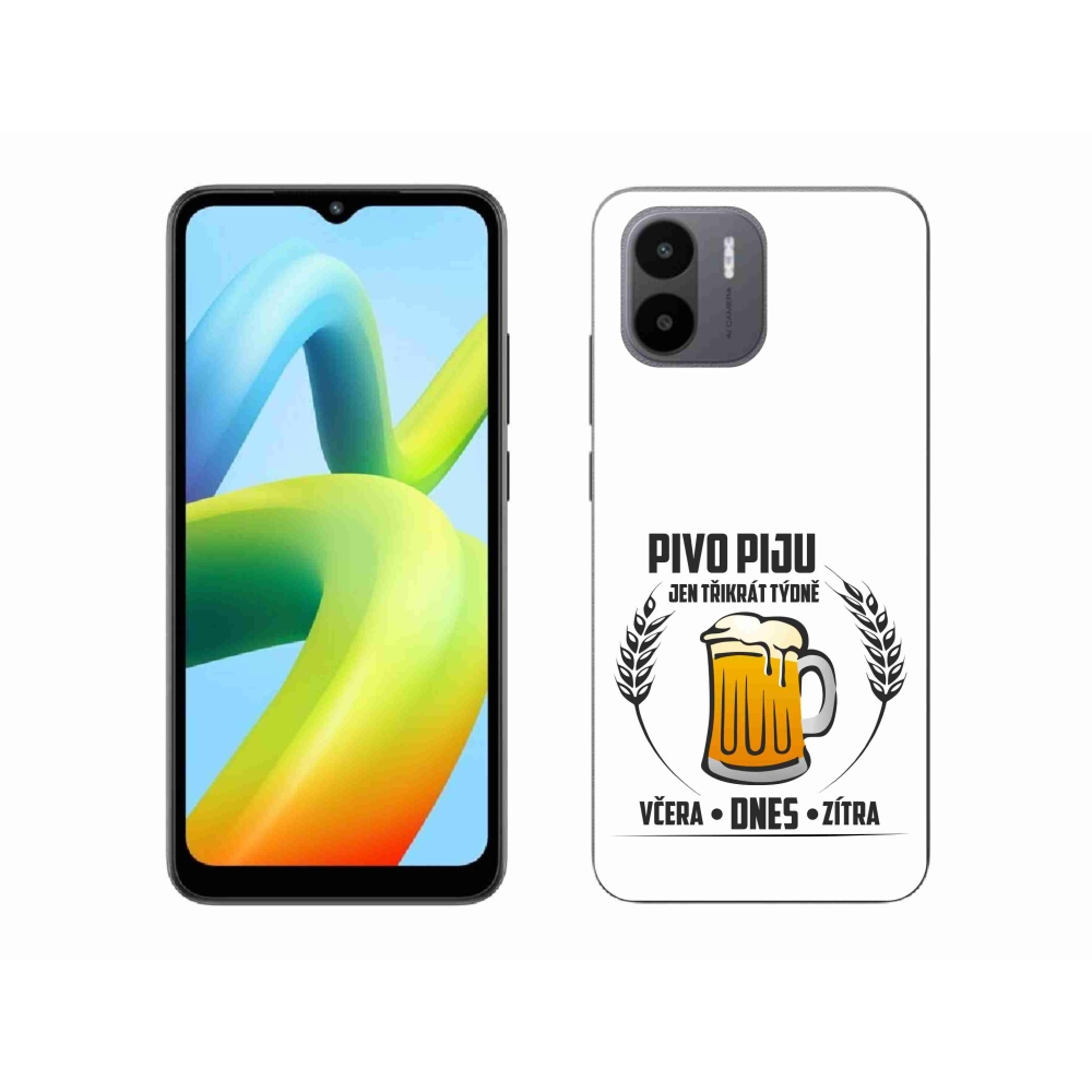 Gélový kryt mmCase na Xiaomi Redmi A1 - pivný motív biele pozadie