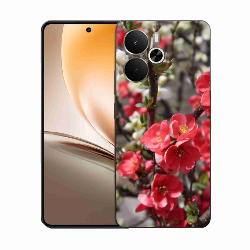 Gélový kryt mmCase na Realme 14 5G - červené kvety