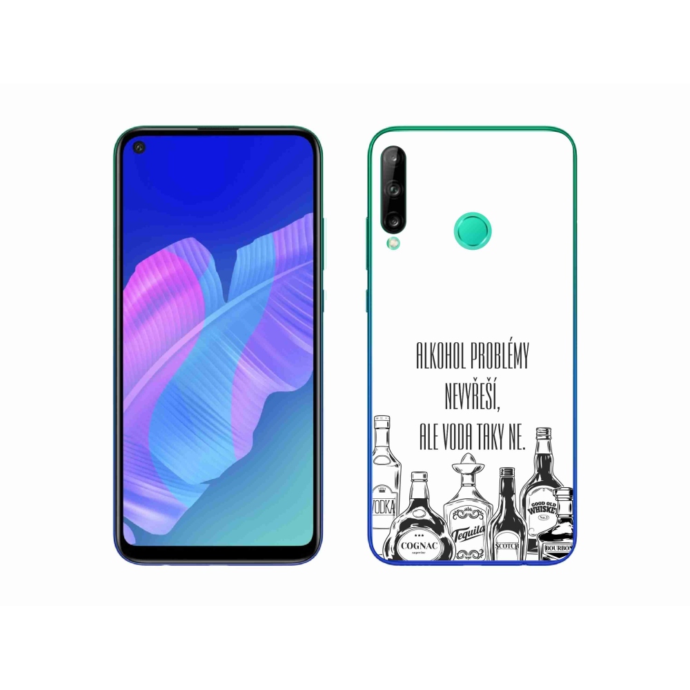 Gélový kryt mmCase na Huawei P40 Lite E - vtipný text biele pozadie