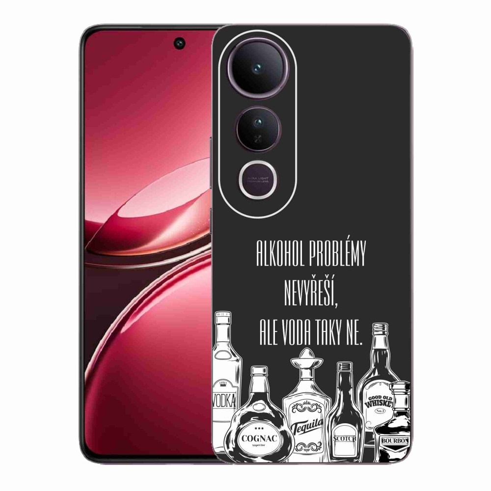Gélový kryt mmCase na Vivo V50 Lite 4G/5G - vtipný text čierne pozadie