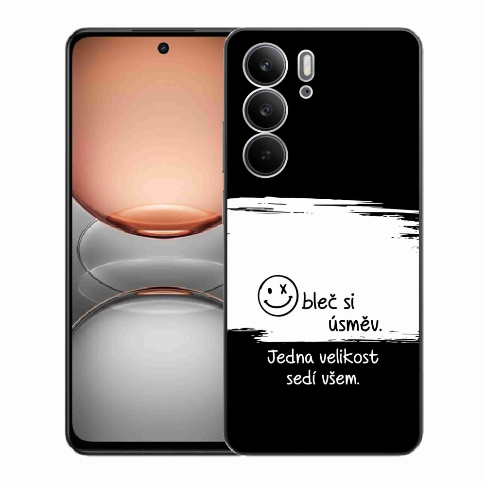 Gélový kryt mmCase na Realme C75 - vtipný text 8 bieločierne pozadie