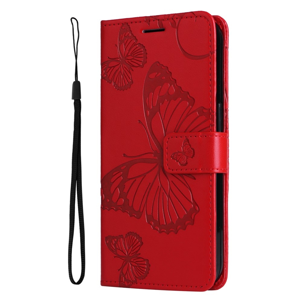 Big Butterfly knižkové púzdro na Samsung Galaxy A06 4G - červené