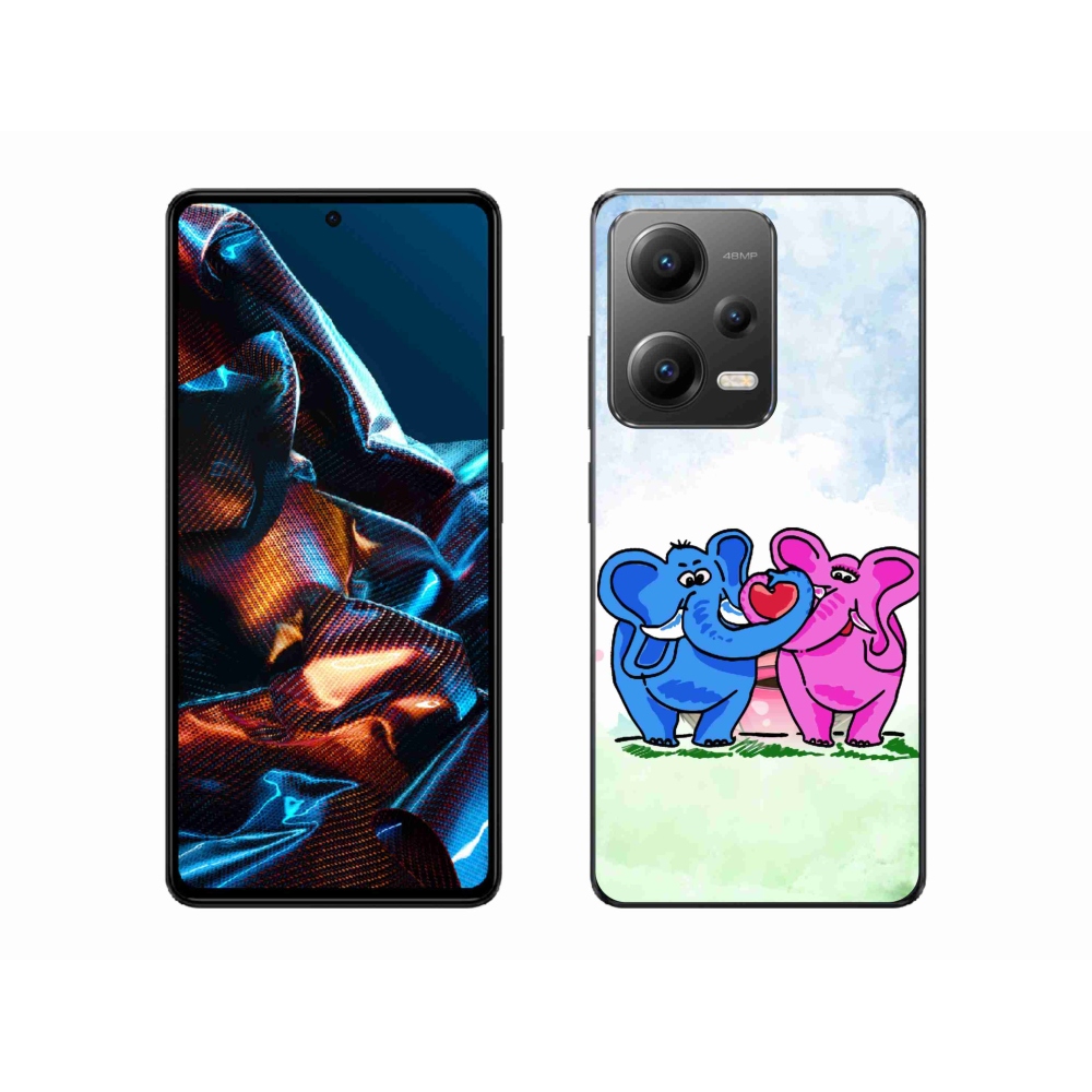 Gélový kryt mmCase na mobil Xiaomi Redmi Note 12 Pro 5G - zamilovaní slony